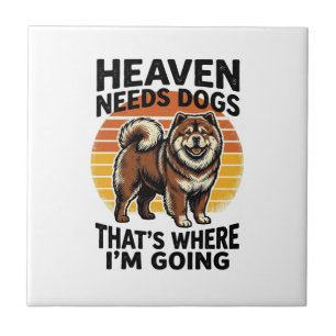 Azulejo De Cerâmica Camisa de Cachorro Chow Chow Heaven Tributo Vintag