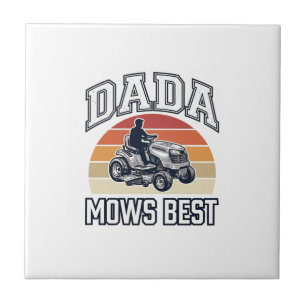 Azulejo De Cerâmica Camisa de Cortador de Grama Vintage Dada Mows Best