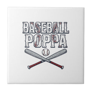 Azulejo De Cerâmica Camisa de desenho de gravura vintage Baseball Popp