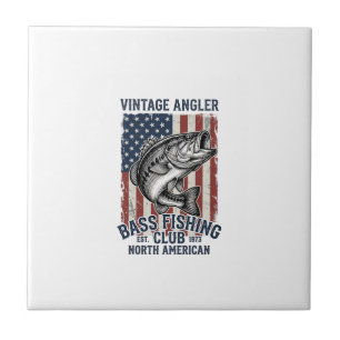 Azulejo De Cerâmica Camisa de Design de Bandeira Americana de Pesca de
