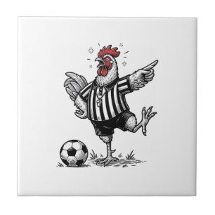 Azulejo De Cerâmica Camisa de Galinha Engraçada de Futebol Gravura Vin