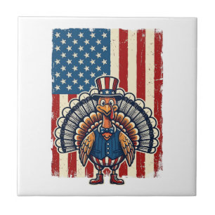 Azulejo De Cerâmica Camisa de Gravura Vintage Bandeira da Turquia Patr