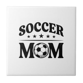 Azulejo De Cerâmica Camisa de Mãe de Futebol Vintage Vector Design_1