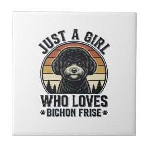 Azulejo De Cerâmica Camisa de Menina Bichon Frise Amante de Cachorro V