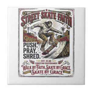 Azulejo De Cerâmica Camisa de Skate Longboard Jesus Cristão