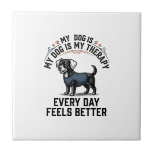 Azulejo De Cerâmica Camisa de Terapia Canina Presente de Cão Gravado V