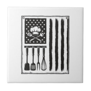 Azulejo De Cerâmica Camisa de Utensílios de Cozinha com Bandeira de Co