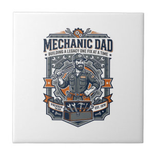Azulejo De Cerâmica Camisa Dia dos Pais Mecânico Pai Engraçado Present
