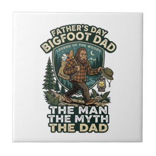 Azulejo De Cerâmica Camisa do Dia do Pai Bigfoot Pai Forte Silencioso 