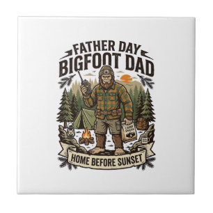 Azulejo De Cerâmica Camisa do Dia do Pai Bigfoot Papai Floresta Retro 