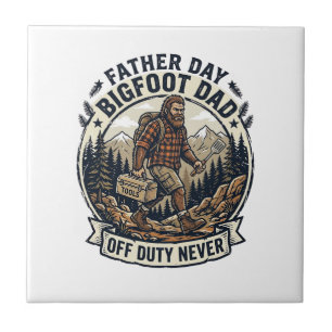 Azulejo De Cerâmica Camisa do Dia dos Pais Bigfoot Dad Modo Selvagem 