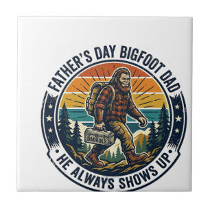 Azulejo De Cerâmica Camisa do Dia dos Pais Bigfoot Pai Camisa Divertid