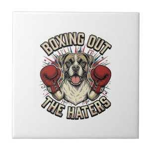 Azulejo De Cerâmica Camisa engraçada do cão de boxeador boxeando os od
