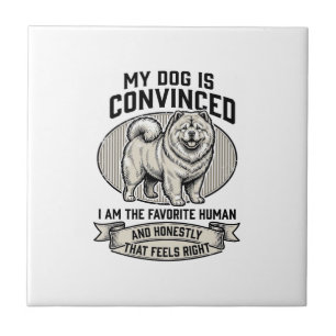 Azulejo De Cerâmica Camisa engraçada para amante de cães com Chow C gr
