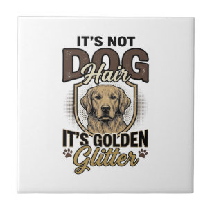 Azulejo De Cerâmica Camisa engraçada vintage de pelo de cão Golden Ret
