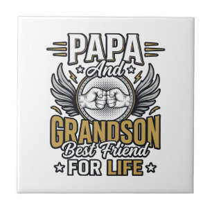 Azulejo De Cerâmica Camisa Papa E Neto Melhor Amigo Para a Vida Desenh