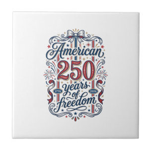 Azulejo De Cerâmica Camisa Patriótica 250 Anos de Liberdade Americana 