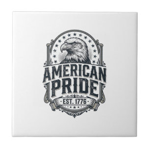 Azulejo De Cerâmica Camisa Patriótica Águia Orgulho Americano Vintage 