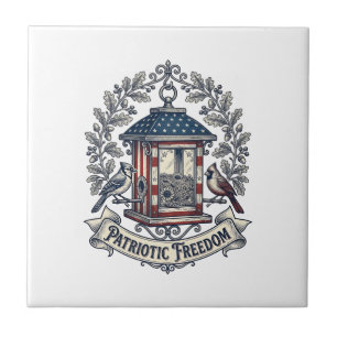 Azulejo De Cerâmica Camisa Patriótica com Gráfico Vetorial de Comedour