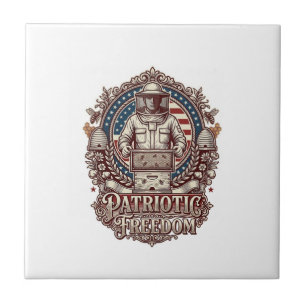 Azulejo De Cerâmica Camisa Patriótica de Abelhas Gráfica Vetorial