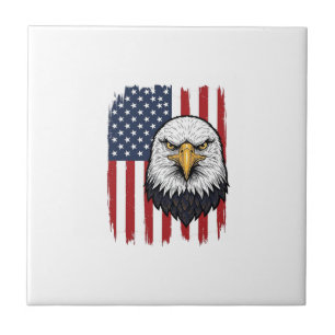 Azulejo De Cerâmica Camisa Patriótica Vintage Eagle Bandeira Americana