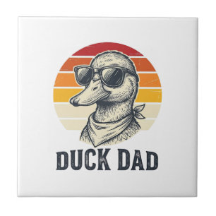 Azulejo De Cerâmica Camisa Vector de Óculos de Sol de Pato Vintage Pai