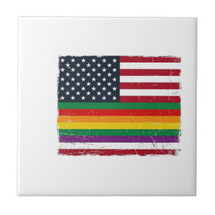 Azulejo De Cerâmica Camisa Vetorial com Desenho de Bandeira do Orgulho