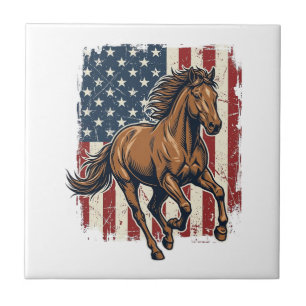 Azulejo De Cerâmica Camisa Vetorial de Desenho de Bandeira de Cavalo P