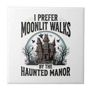 Azulejo De Cerâmica Camisa Vintage de Halloween Engraçada de Passeios