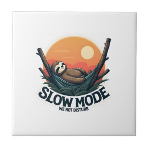 Azulejo De Cerâmica Camisa Vintage Sloth Sonolento Piada Manhã Lenta D