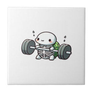 Azulejo De Cerâmica Camiseta Clássica Deadlift Tartaruga Fofa