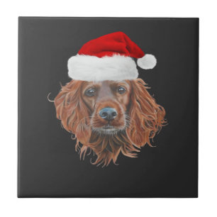 Azulejo De Cerâmica Camiseta Clássica Natal Irish Setter