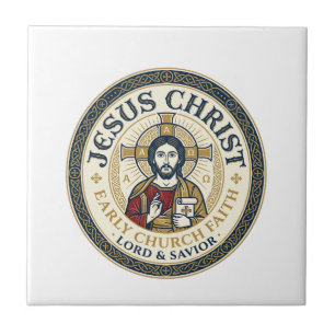 Azulejo De Cerâmica Camiseta Cristã Antiga Pais do Deserto Jesus Ins