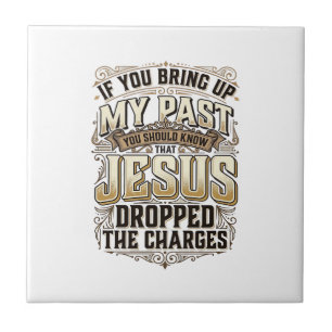 Azulejo De Cerâmica Camiseta Cristã Vintage Jesus Retirou As Acusações