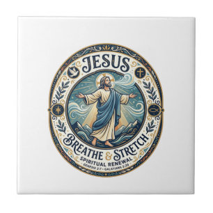 Azulejo De Cerâmica Camiseta de Bem-Estar do Movimento Suave de Jesus 