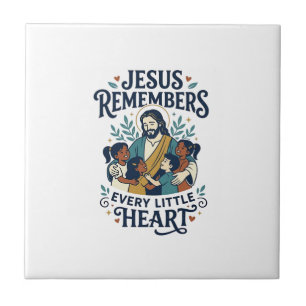 Azulejo De Cerâmica Camiseta de conforto e cura de aborto Jesus Inspir