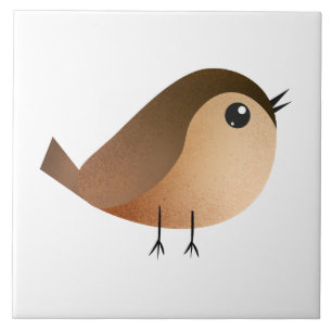 Azulejo De Cerâmica Camiseta de desenho animado do passarinho Sparrow