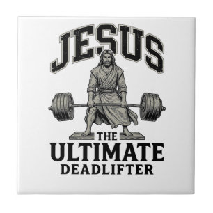 Azulejo De Cerâmica Camiseta de ginásio vintage Jesus Ultimate Deadlif