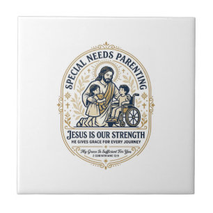 Azulejo De Cerâmica Camiseta de Pais com Necessidades Especiais Jesus 