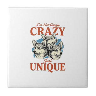 Azulejo De Cerâmica Camiseta Engraçada de Corgi com Desenho Único Vint