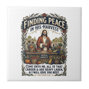 Azulejo De Cerâmica Camiseta Gráfica Comida Artesanal Feira Jesus Chr