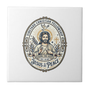 Azulejo De Cerâmica Camiseta Gráfica Estética Jesus Lo Fi Study Beats 