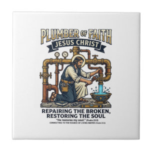 Azulejo De Cerâmica Camiseta Gráfica Jesus Encanador Arte Cristã_1