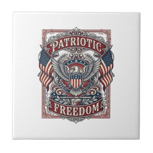 Azulejo De Cerâmica Camiseta Gráfica Vetorial do Desfile Patriótico do