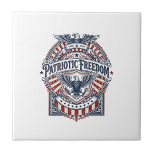 Azulejo De Cerâmica Camiseta Gráfica Vetorial EUA Fé Patriótica Sobre 