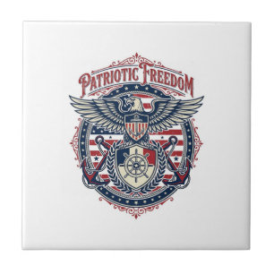Azulejo De Cerâmica Camiseta Gráfica Vetorial Patriótica Costeira Espo