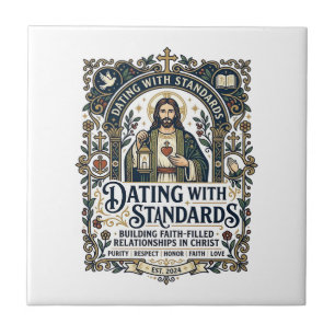 Azulejo De Cerâmica Camiseta Humor Relacionamento Cristão Namorando Je