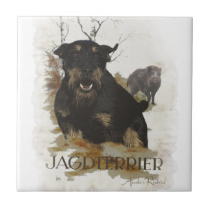 Azulejo De Cerâmica Camiseta Jagdterrier Caneca de Café Cerâmica Ornam