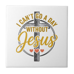 Azulejo De Cerâmica Camiseta Jesus Cruz Tipografia Cristã Design_1