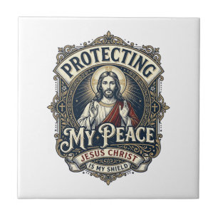 Azulejo De Cerâmica Camiseta Jesus Limites Auto Respeito Fé Baseada De